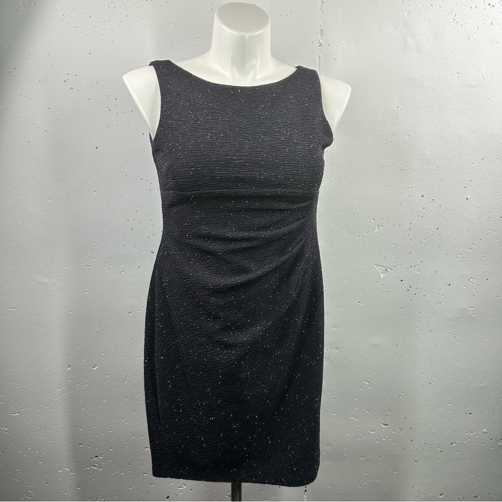 Jessica Howard Charcoal Black Sheath Glitter Dress 10P